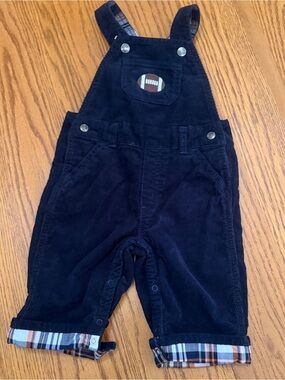 Gymboree Navy Corduroy Overalls with Football Patch